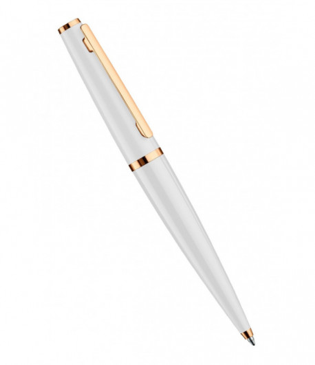 Stylo à Bille Otto Hutt Design 06 laqué blanc, attributs plaqués or rose Stylo à Bille Otto Hutt Design 06 laqué blanc, attributs plaqués or rose