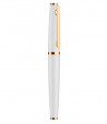 Stylo à plume Otto Hutt Design 06 laqué blanc brillant, attributs plaqués or rose