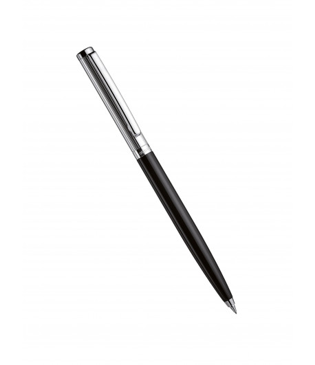 Stylomine Design 01 capuchon argent ligné, corps laqué noir Stylomine Design 01 capuchon argent ligné, corps laqué noir