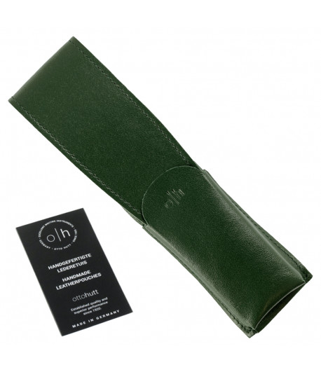 Étui cuir vert pour deux stylos Étui cuir vert pour deux stylos