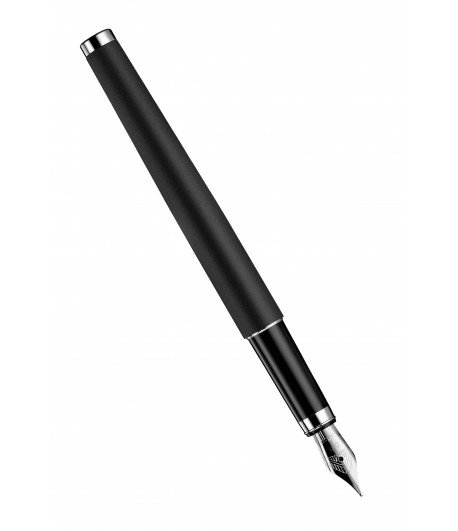 Stylo à plume Otto Hutt Design 01 capuchon Ruthénium lisse corps laqué noir mat Stylo à plume Otto Hutt Design 01 capuchon Ruthénium lisse corps laqué noir mat