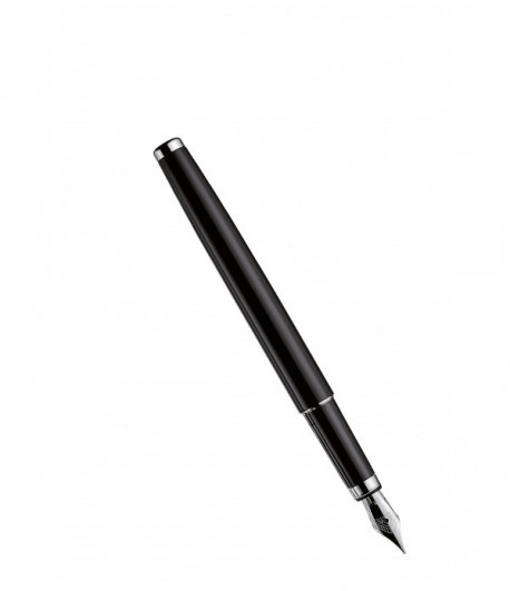 Stylo Plume Otto Hutt Design 01 Capuchon Argent Massif Lisse Corps laqué noir Stylo Plume Otto Hutt Design 01 Capuchon Argent Massif Lisse Corps laqué noir