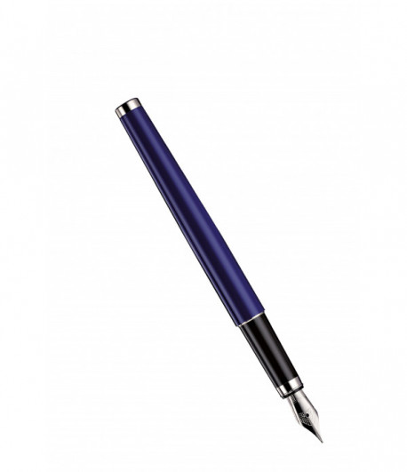 Stylo Plume Otto Hutt Design 01 Capuchon Argent Massif Ligné Corps laqué bleu Stylo Plume Otto Hutt Design 01 Capuchon Argent Massif Ligné Corps laqué bleu